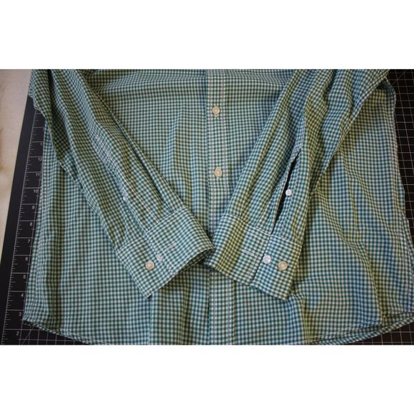 Sonoma/ Polo long sleeved/(Size M)/Green and White Gingham - Picture 8 of 11